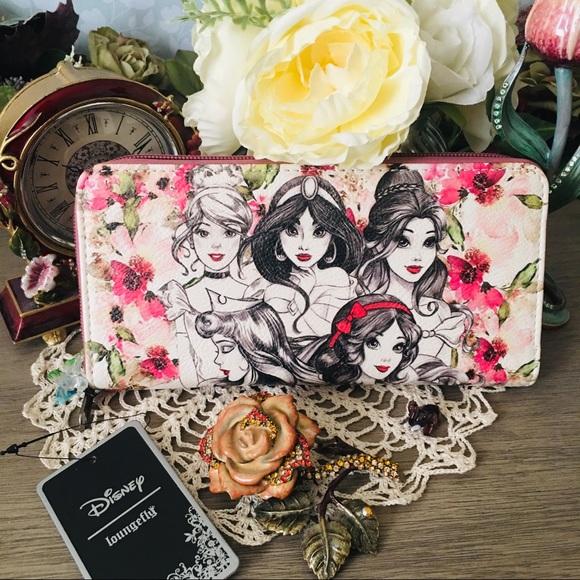 Loungefly Handbags - Loungefly Disney Princess Sketch Floral Wallet